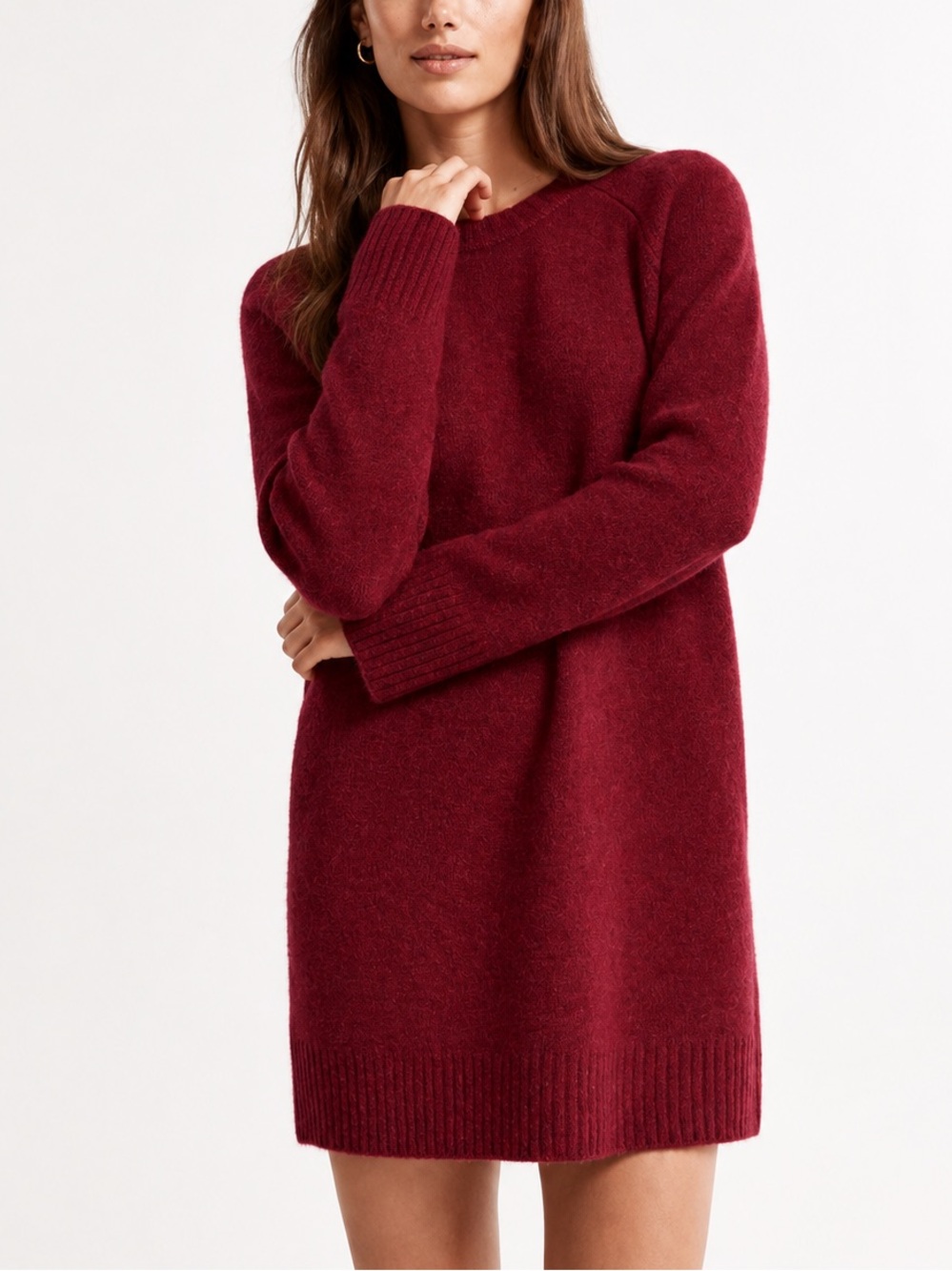 Abercrombie & Fitch Madeline Red Wool Blend Sweater Mini Dress NWT M TALL